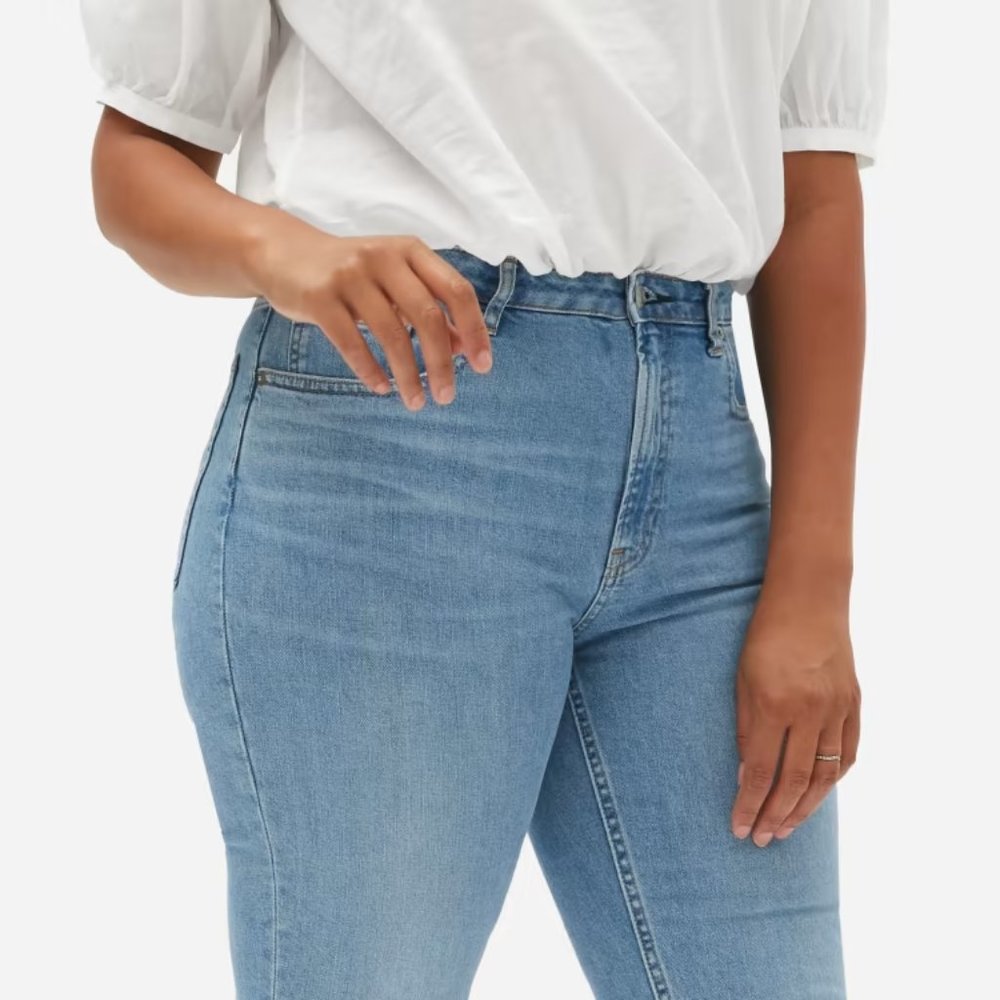 NWT Everlane Cheeky Curvy Straight Leg Jeans, ankle, sky blue